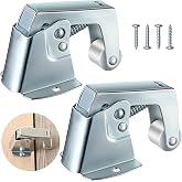 Dreyoo 2 Pack Screen and Storm Door Catch, 1-3/4 x 1-5/8 in, Sliver | Spring Loaded Door Catch, Zinc Plated Construction, Hinged Swinging Doors, Cabinet and Cupboard Catch, Easy Installation