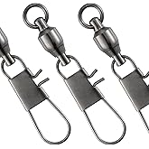 Dr.Fish 30 Pack Ball Bearing Snap Swivels, Swivels Fishing Tackle with Safety Interlock Snap Saltwater Freshwater Stainless Fishing Clips Clasp Leader Line Hook Sinker Connector
