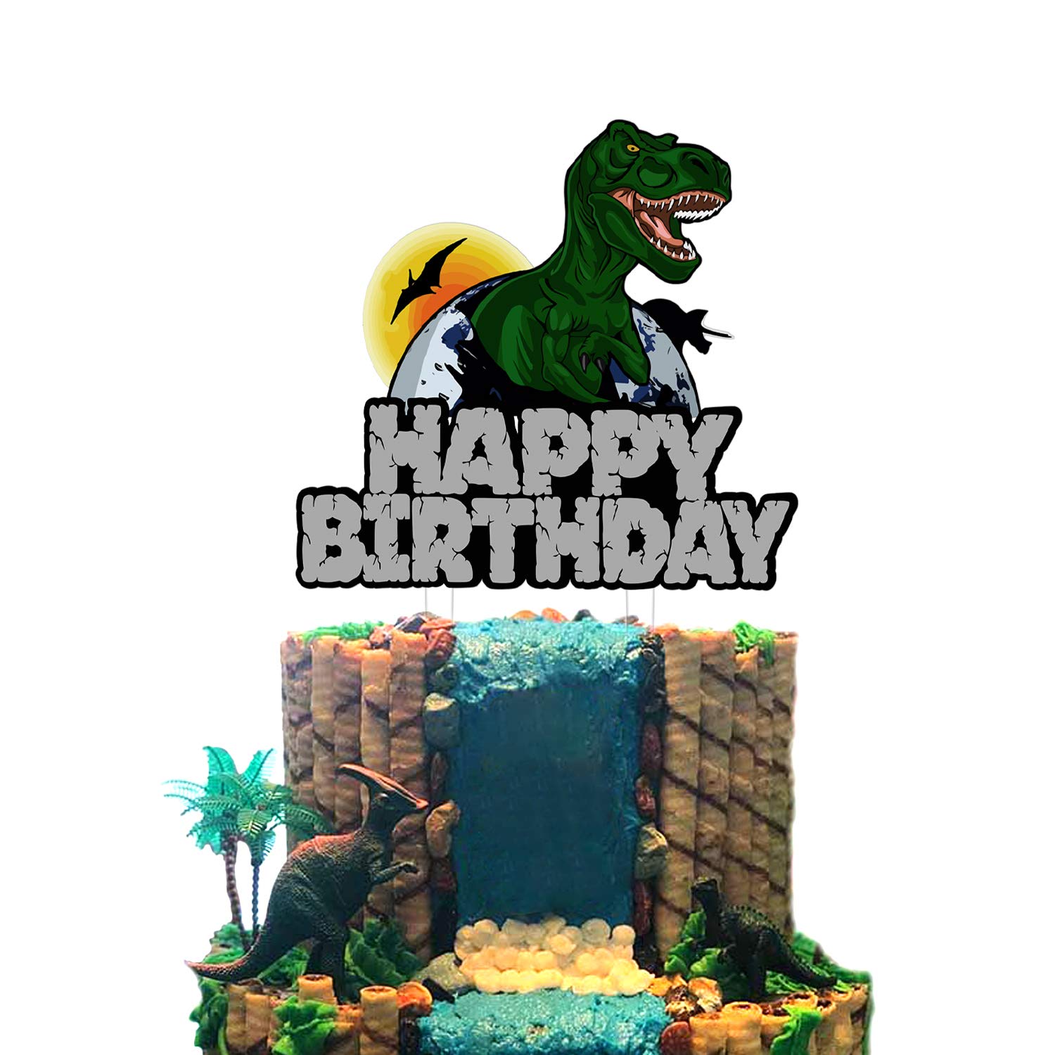 Buy Dinosaur Happy Birthday Cake Topper, TRex Smash Cake Topper, Boys