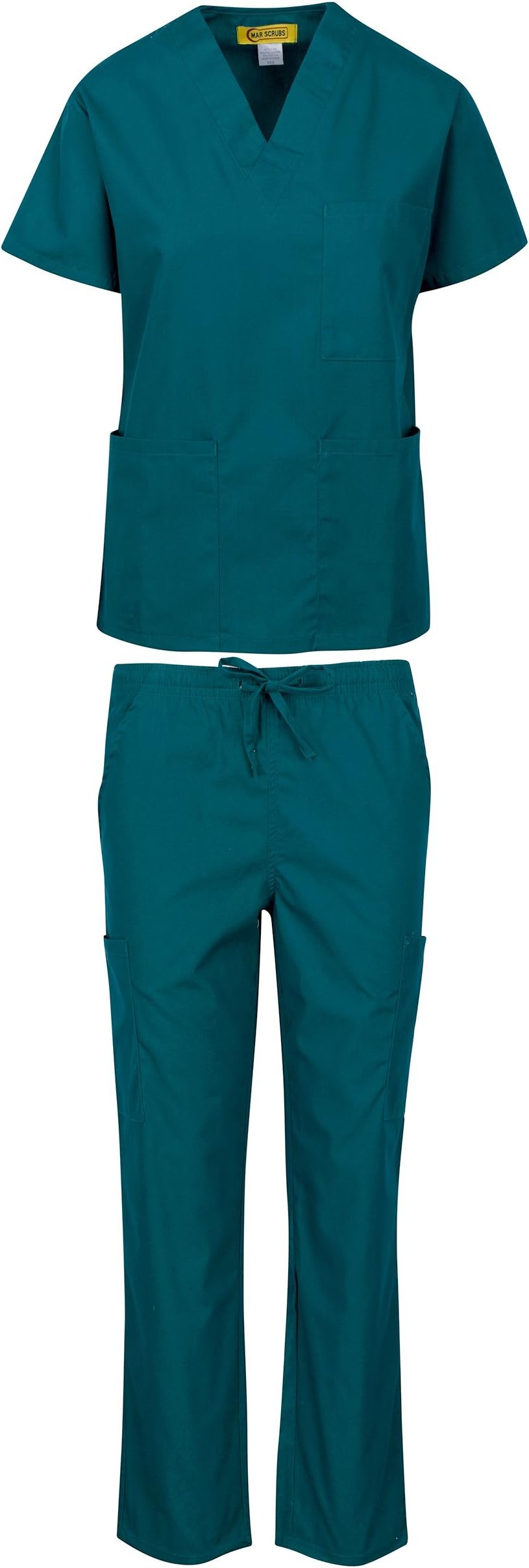 MAR SCRUBS Medical Uniform Women and Man Medical Scrubs Sets Top and Pants Cecil Blue-XXS