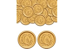 KKJCXY Wax Seal Stickers G, 50Pcs Gold Wax Seal Stickers Self Adhesive Letter Wax Stickers for Wedding Party Birthday Invitations Envelope Seals Christmas Gift Wrap Decoration