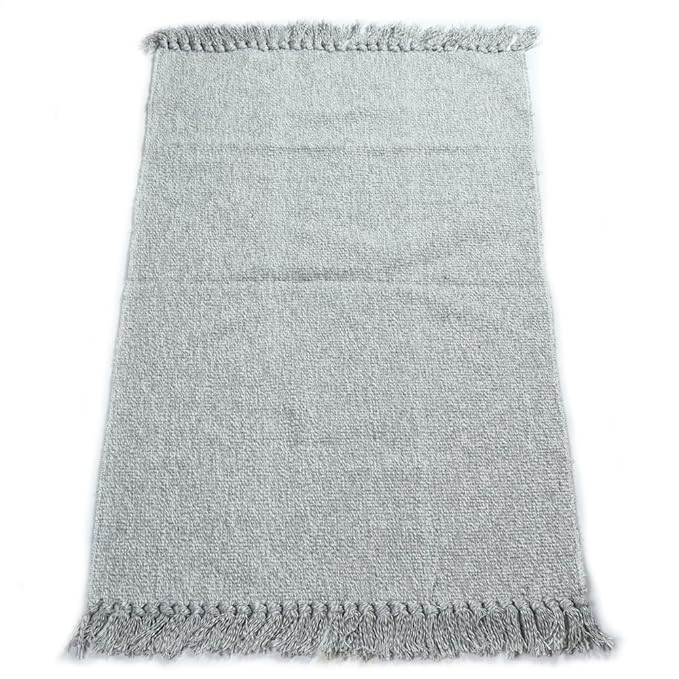 fani Handmade Flat Weave Cotton Rugs with Tassels Bedroom, Living Room