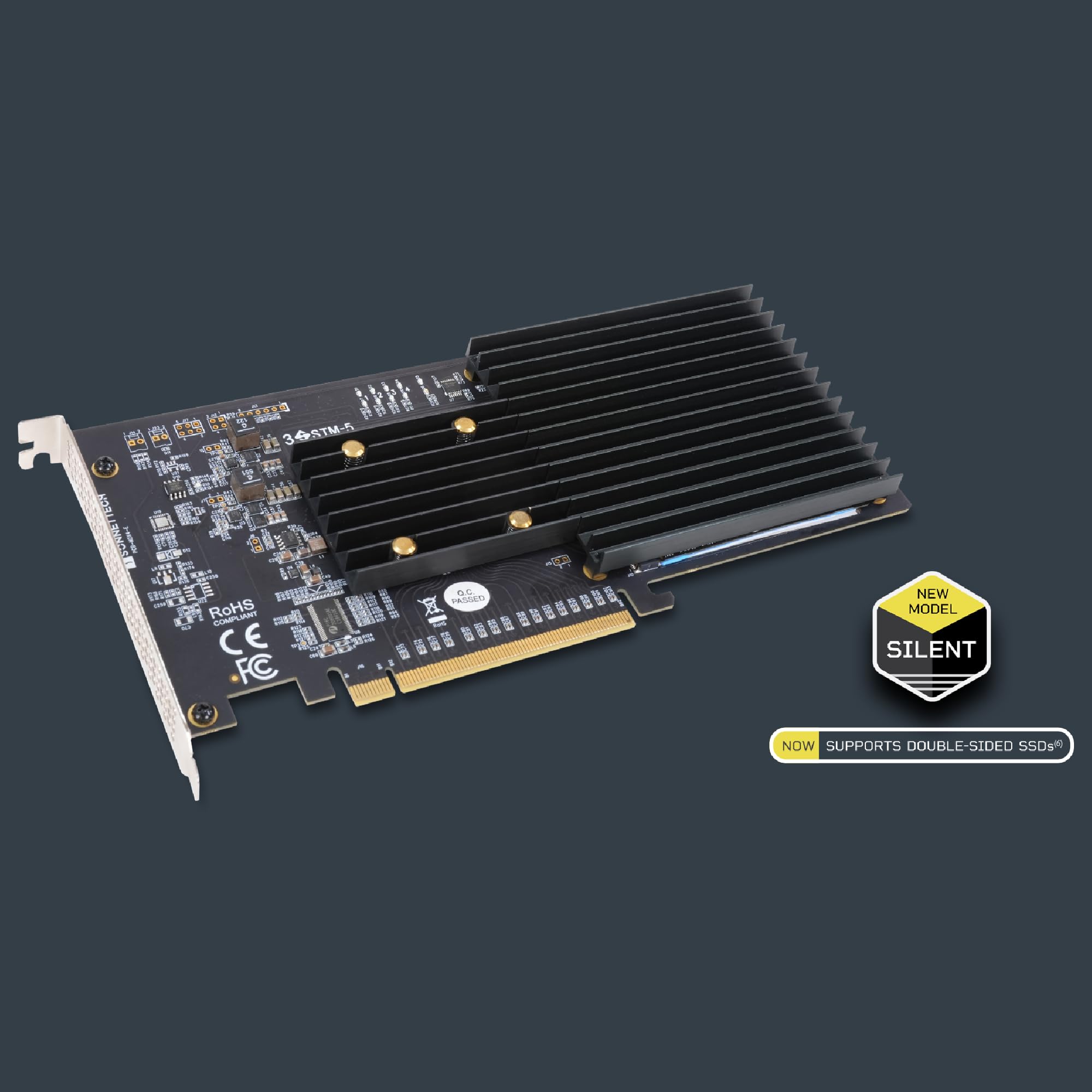 Sonnet M.2 4x4 Silent PCIe Card (Four M.2 NVMe SSD Slot)