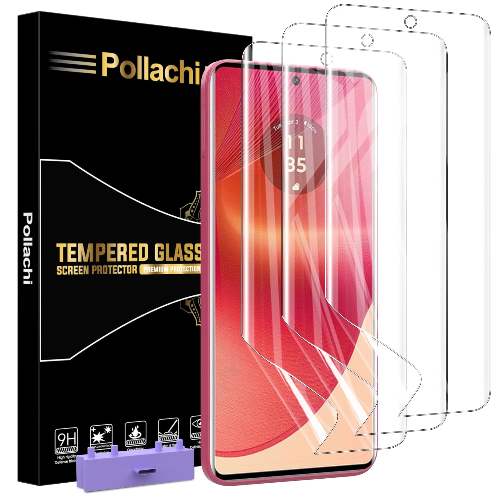 Pollachi for Moto Edge 50 Fusion 5G/S50 Neo/Moto G85 Soft Screen Protector,Flexible TPU Film[Not Glass],Scratchproof,Auto Repair,Touching Sensitivity,Moto Edge S50 Neo TPU Screen Protector-3 Pack