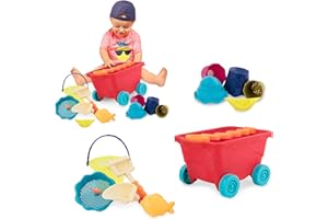 B. toys- Wavy-Wagon- Red- Water Play- Travel Beach Buggy- 11 Funky Sand Toys – Phthalates and BPA Free – 18 months +