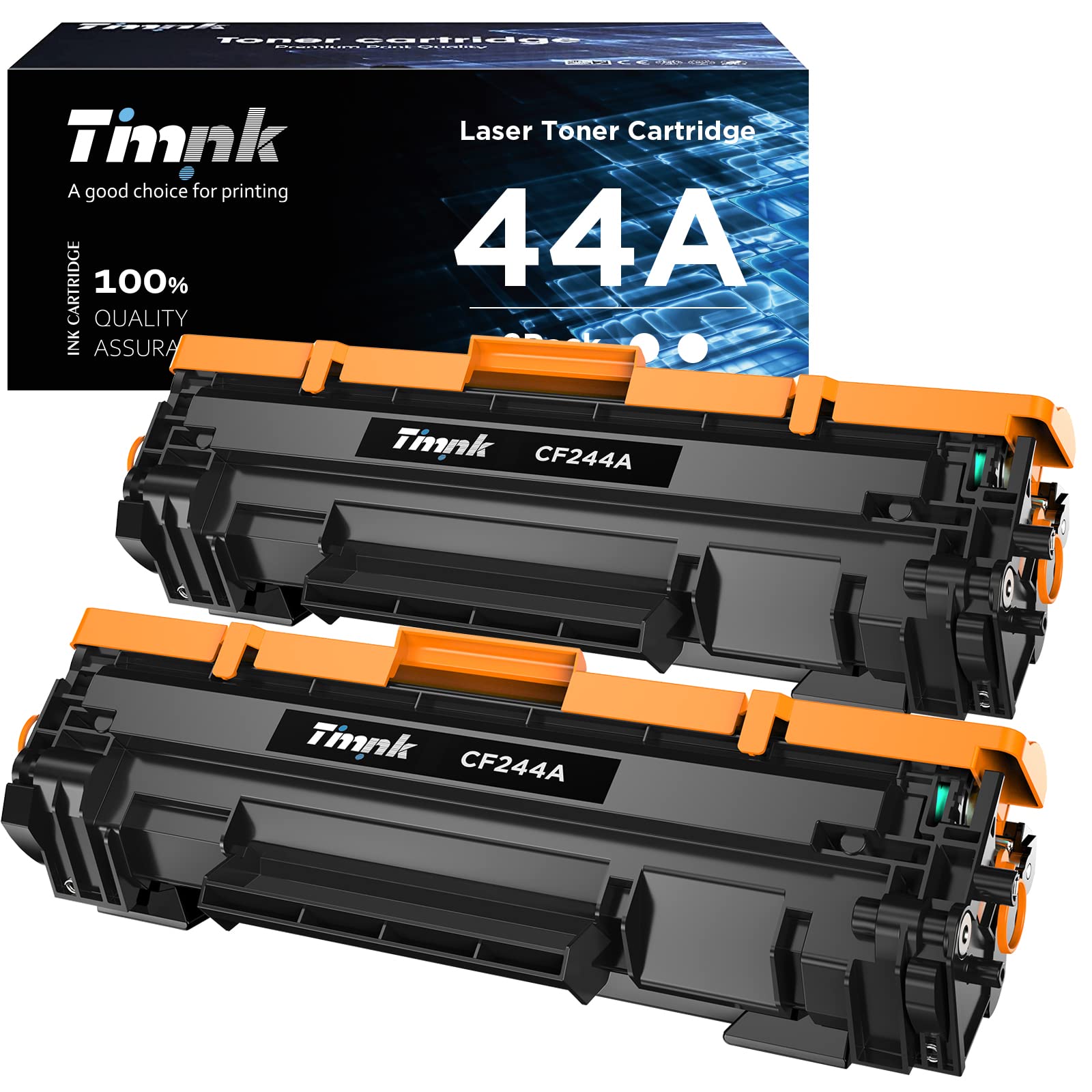 Timink Toner Cartridges Replacement for HP CF244A 44A Compatible with LaserJet Pro M15w M15a MFP M28w M28a (Black, 2-Pack)
