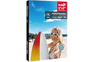 KOALA PAPER Koala Premium Photo Paper 5x7 In Luster Photo Printer Paper for Inkjet Printer Water-Resistant Soft Gloss 66lb 50 Sheets