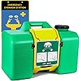 Frifreego 8-Gallon Portable Eye Wash Station Emergency Eyewash Station Wall Mount Self-contained Eye Wash Station for First Aid, Gravity-flow Eye Wash OSHA Compliant, with a Emergency Sign, Green