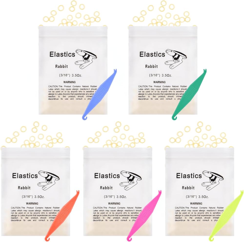 OFFCUP Orthodontic Elastic Bands 500pcs 3/16 inch with Placer for Braces