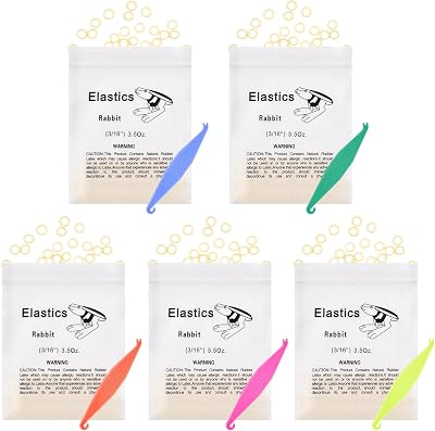 OFFCUP Orthodontic Elastic Bands 500pcs 3/16 inch with Placer for Braces