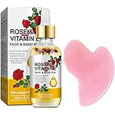 Vitamin E Oil, Vitamin E Oil for Face, Rose & Vitamin E Oil, Face Vitamin E Oil with Gua Sha Tools Set 