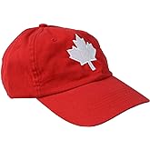 Canada Maple Leaf Hat | Canadian Pride Embroidered Adult Twill Red Baseball Cap