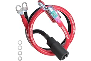 Ampeak 3 AWG Battery Cable 2FT Anti-Spark Battery Wire Waterproof Inverter Cable Pure Copper Cable with Terminal 3/8 Inch Lugs for Truck RV Solar Inverter Marine Golfcart