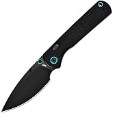 CJRB Latitude Pocket Knife, 3.47'' AR-RPM9 Steel Blade, Top Liner Lock | Textured G10 Handle, Reversible Deep Carry Clip, Smooth Action, EDC Knife for Outdoor Camping Hiking, J1975 Black PVD Blade
