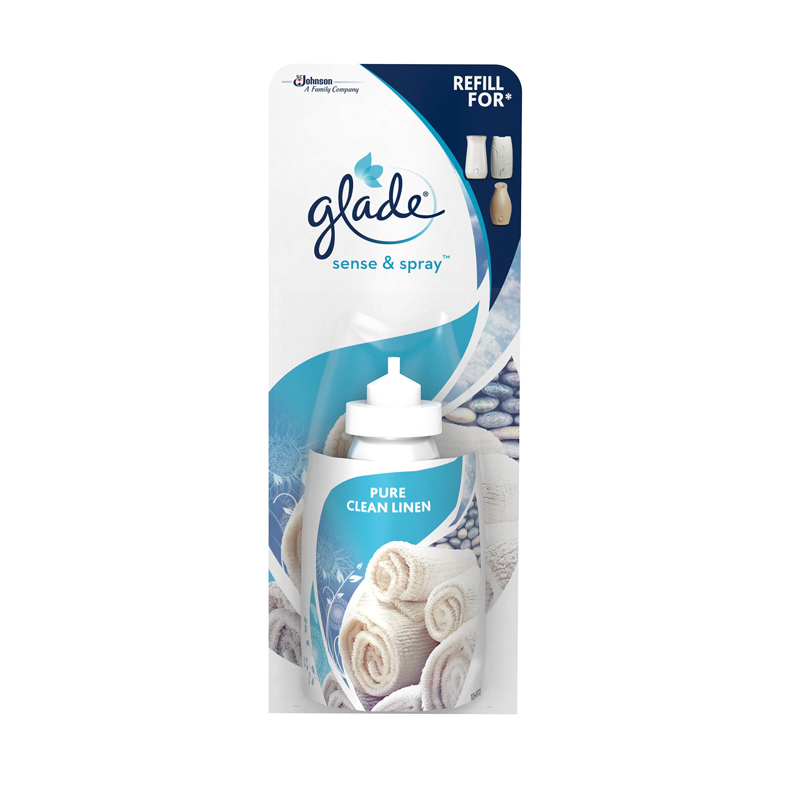 Glade Sense & Spray Refills, Automatic Air Freshener Refills for Home, Clean Linen Scent, Pack of 4