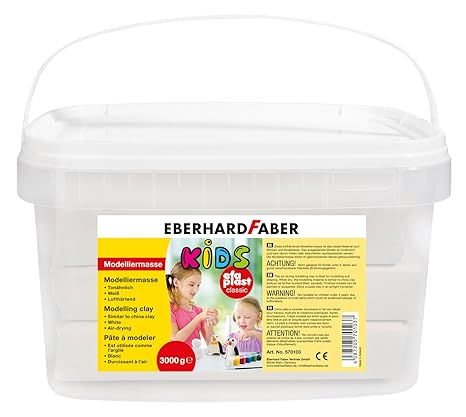 Eberhard Faber 570103 - Modelliermasse EFA Plast Kids, 3 kg, weiß