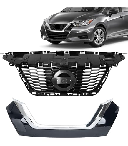 thumbnail image 2 of Black Chrome Front Upper Grille Assembly For 2017-2019 Nissan Versa Note – Direct Fit (Mid Valley) 2 of 5