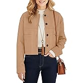 kipfall Womens Faux Suede Cropped Jackets Fall Fashion Winter Coats Lightweight Outerwear Oversized Motorcycle Jacket