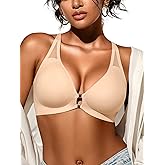 Cuteio Metal Magnetic Front Closure Bras for Women with Racerback - S-XL Jelly Bralettes with Mesh Everyday Tshirt Bra