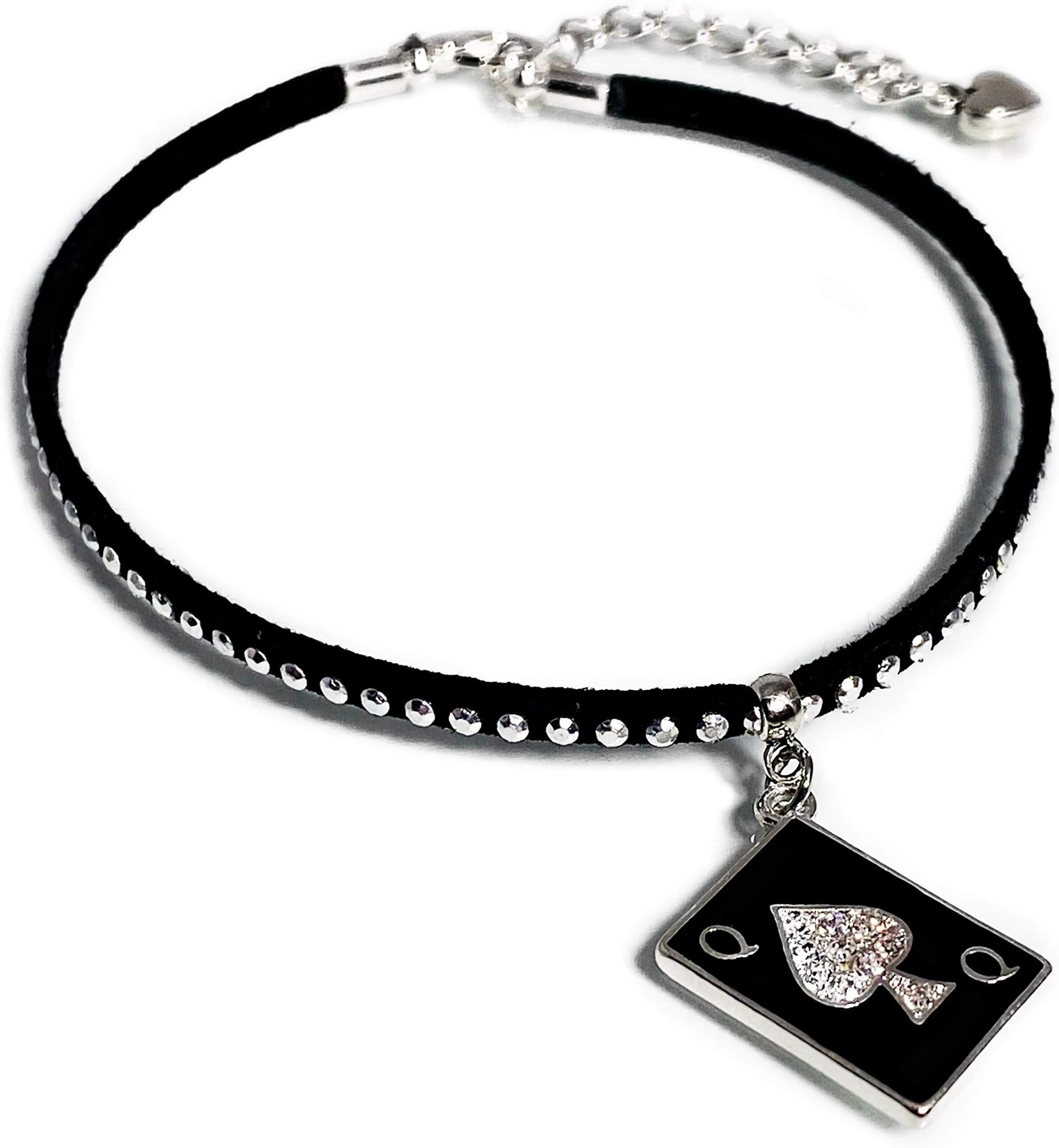 His and Hers Intimates Queen of Spades Playing Card Anklet Jewelry - HotWife, Queen, Hot Wife, Bracelet, Infinity,Necklace, BBC, QOS, MFM, Swinger, Cuckold, Polyamory