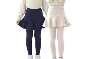 StyleSavvy Trendy Girls' Leggings with Skirt - 2 Pack of Cotton Ruffle Skirt Pants for Kids for 3-8 Years