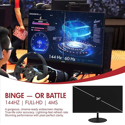 Viotek GFV24C 24-Inch Ultra-Thin 144Hz Gaming Monitor 1080P 4ms