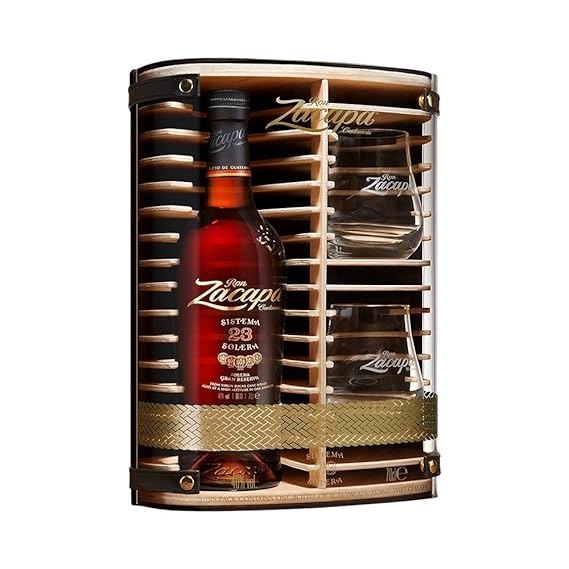 Zacapa Rum Solera Sistema 23 Centenario (1 x 0,7 l) in Hochwertiger Holz - Geschenkbox mit 2 Gläsern