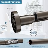 WELDUN Extendable Curtain Tension Rod 48-154 cm Bronze No Drill view 2