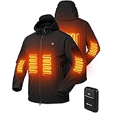 ANTARCTICA GEAR Men's Heated Jacket with 12V 15000mAh Battery, Water-Resistant Winter Softshell Hooded Coat