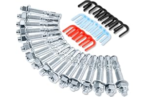Datanly 46 Pcs Lift Install Kit Car Lift Installation Install Kit Including 3/4" x 5. 5" Wedge Anchor Bolts, and 1/4" 1/8" 1/16" Leveling Shim for 2 Post Lifts