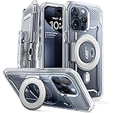 SUPCASE for iPhone 15 Pro Case with Stand (Unicorn Beetle Pro Mag), [Built-in Screen Protector & Belt Clip] [Compatible with MagSafe] Military-Grade Magnetic Phone Case, Clear