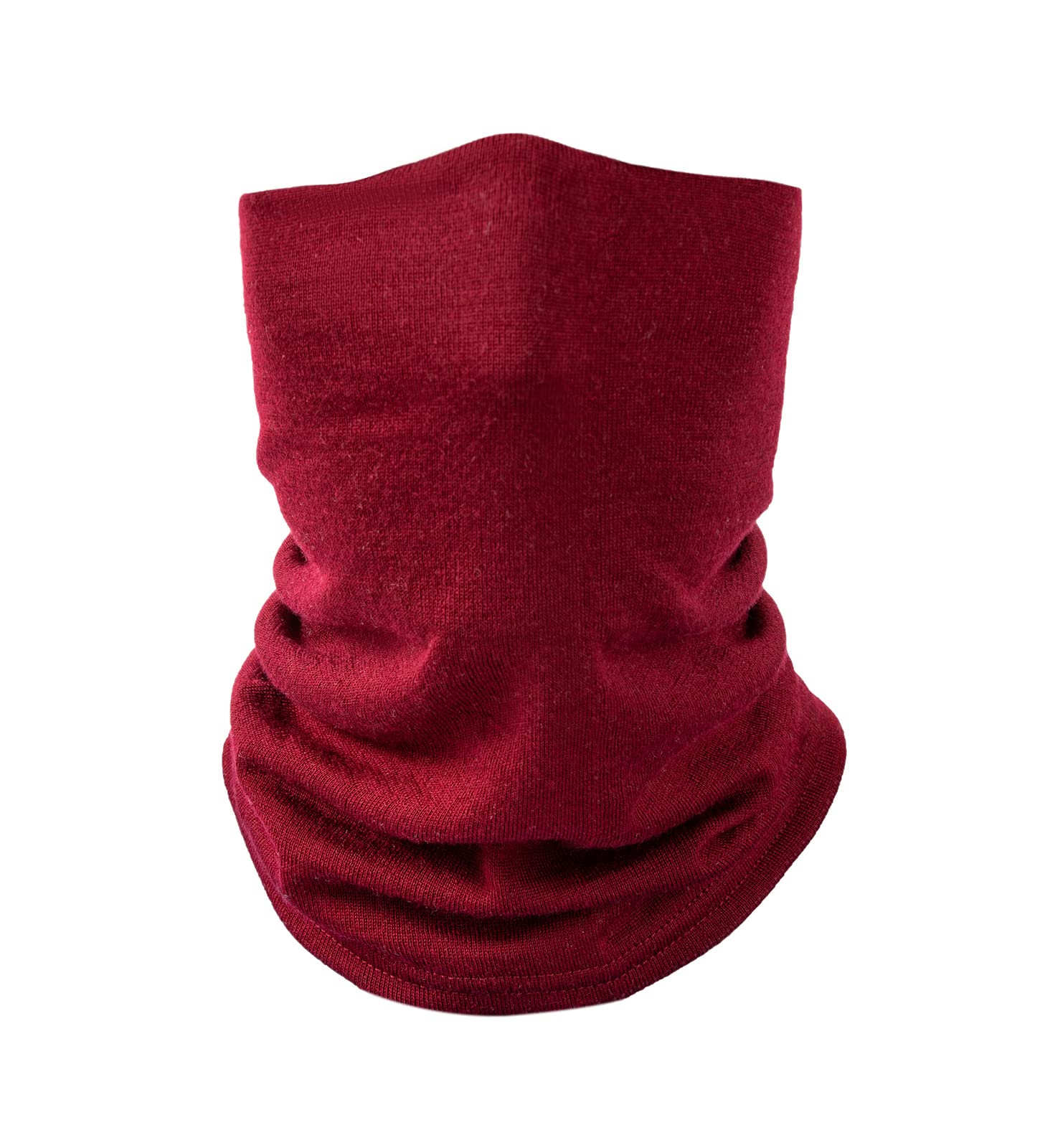 Photo 1 of Villand 100% Merino Wool Neck Gaiter for Men and Women, Double Layer Seamless Neck Warmer for Skiing Cycling & Winter Sports (Burgundy)