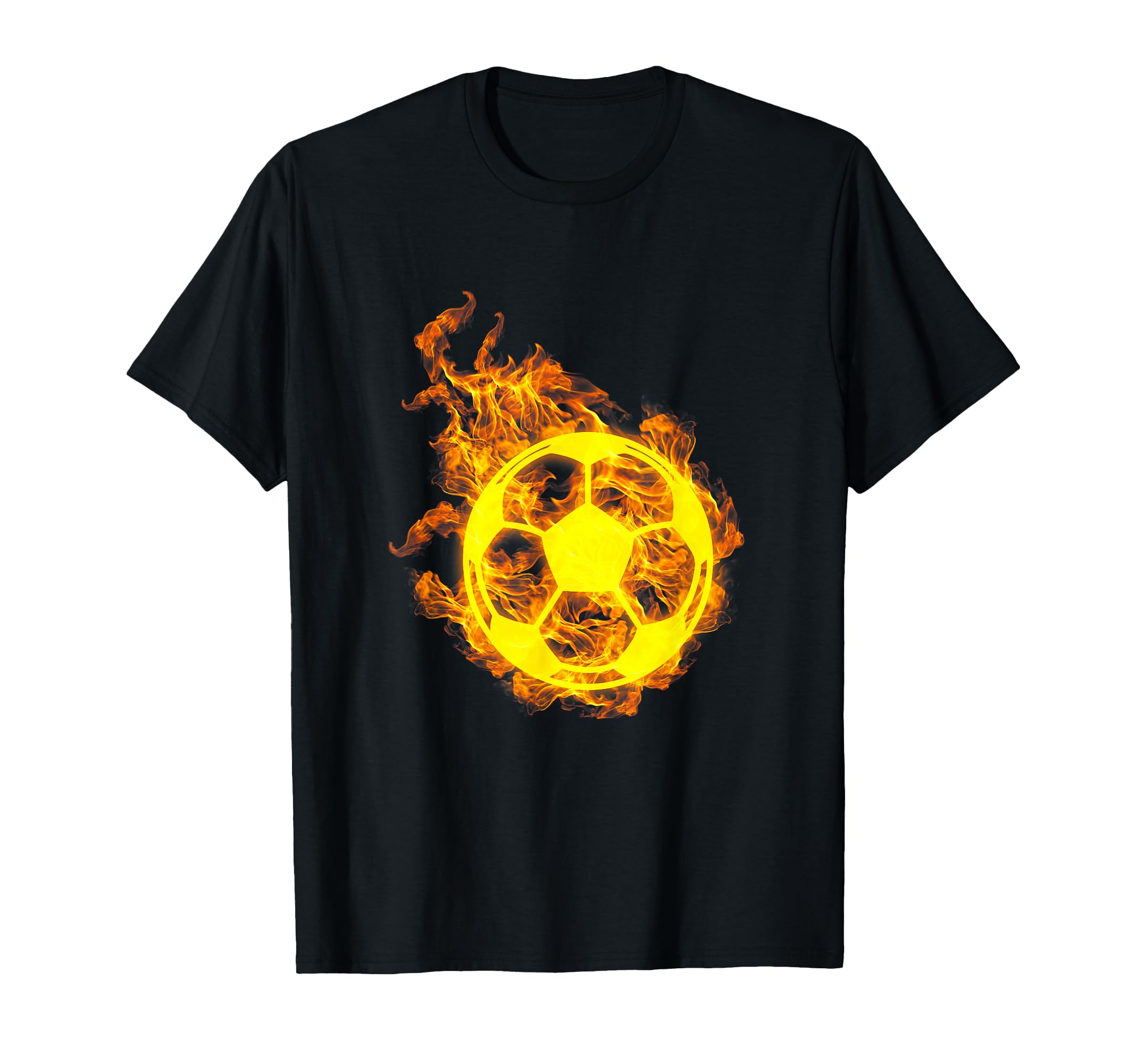 Fire Football Ball Flaming Football Player T-Shirt