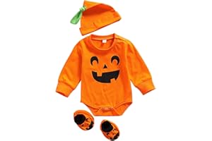 Merqwadd Infant Toddler Baby Boys Girls Halloween Pumpkin Costume Cute Outfits