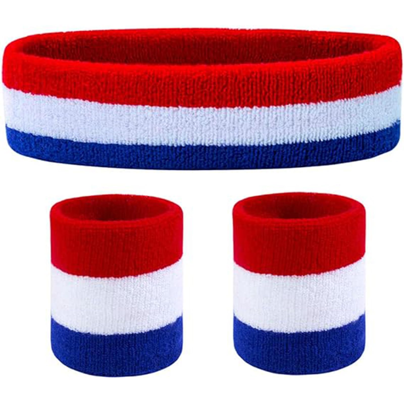 Sweat Band Headband Wristbands for Men - Head Wrist Sweatband Red 