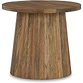 Signature Design by Ashley Ceilby Modern Accent Table with Fluted Base, Light Brown