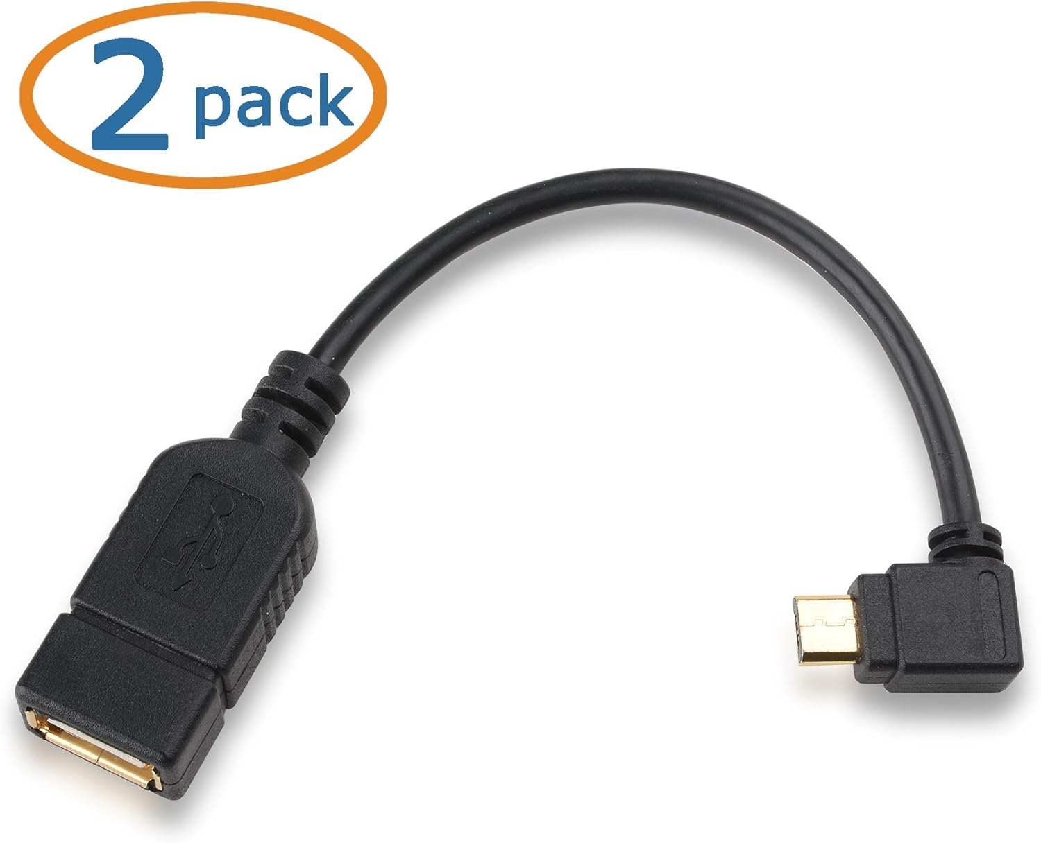 Cable Matters 2-Pack Micro USB OTG Adapter (Micro USB OTG Cable) 6 Inches
