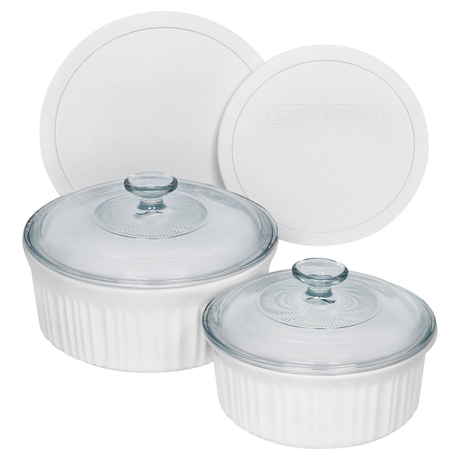 Corningware French White 6 Piece Round Set Kitchen