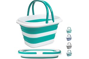 TIAWUDI Large Collapsible Mop Bucket, 16L(4.2 Gallon) Plastic Bucket for House Cleaning, Car Washing, Silicone Cleaning Supplier Organizer, Portable Basket with Handle for Laundry Storage, RV Camping, Fishing