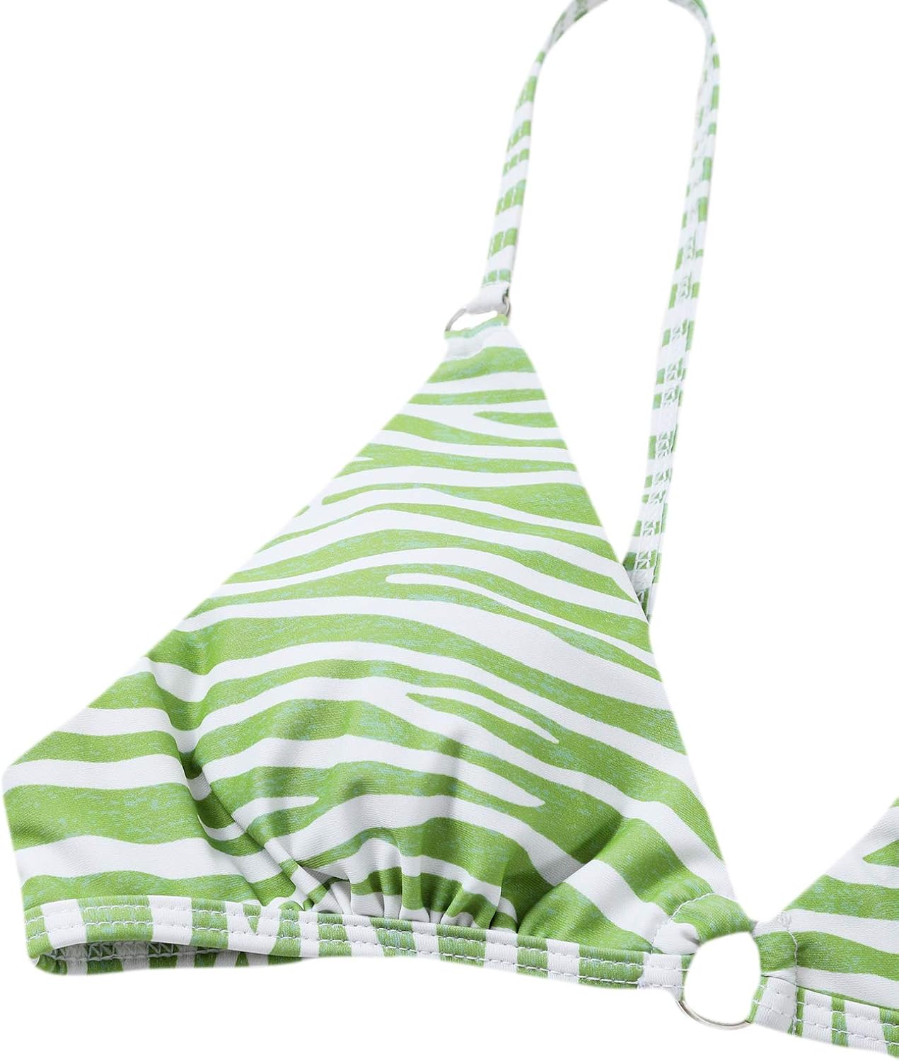 SOLY HUX Women's Zebra Print Triangle Bikini Bathing Suits with Beach Skirt 3 Piece Swimsuits: Clothing