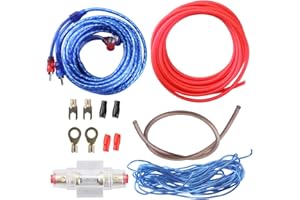 Anxingo 10 AWG Car Audio Amplifier Subwoofer Speakers Wiring Fuse Holder Wire Cable Auto Sub Woofers Amplifier Installation K