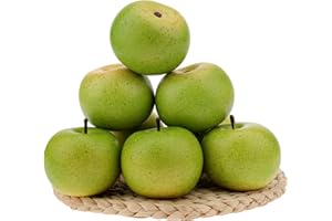 Gresorth 6pcs Lifelike Artificial Green Apple Faux Fake Apples Fruit Home House Kitchen Cabinet Decoration