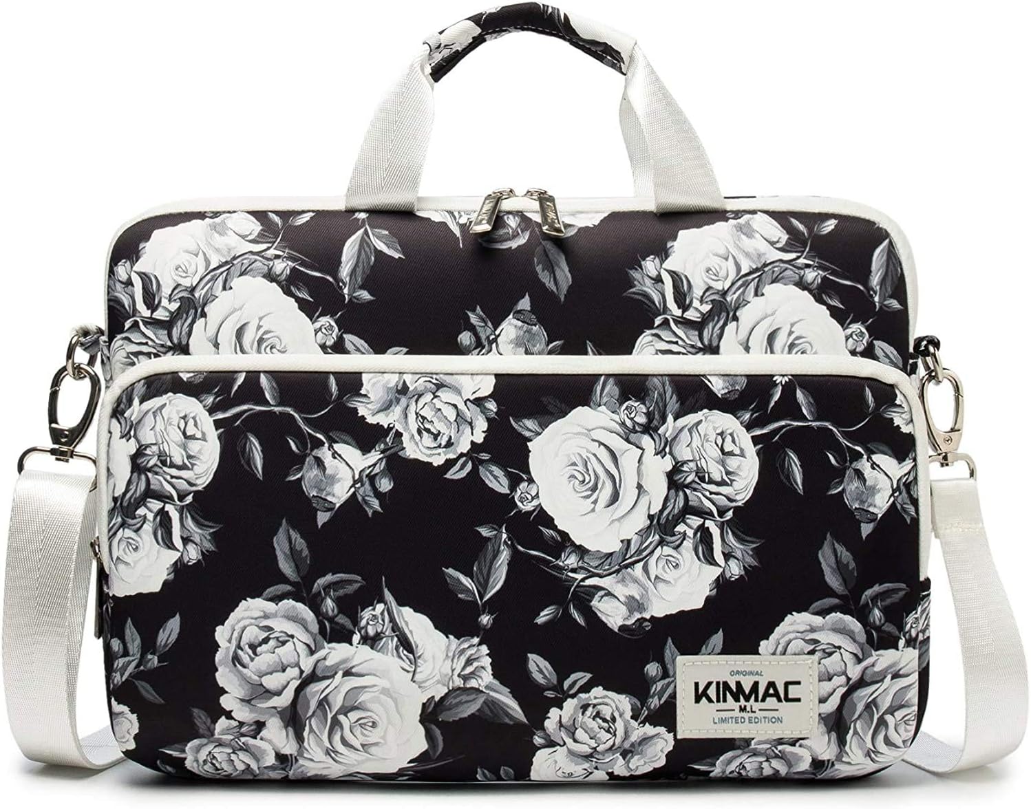 Kinmac 360° Protective Water Resistant Laptop Sleeve Bag Case with Handle and Detachable Shoulder (15 inch-15.6 inch, Grey Rose)