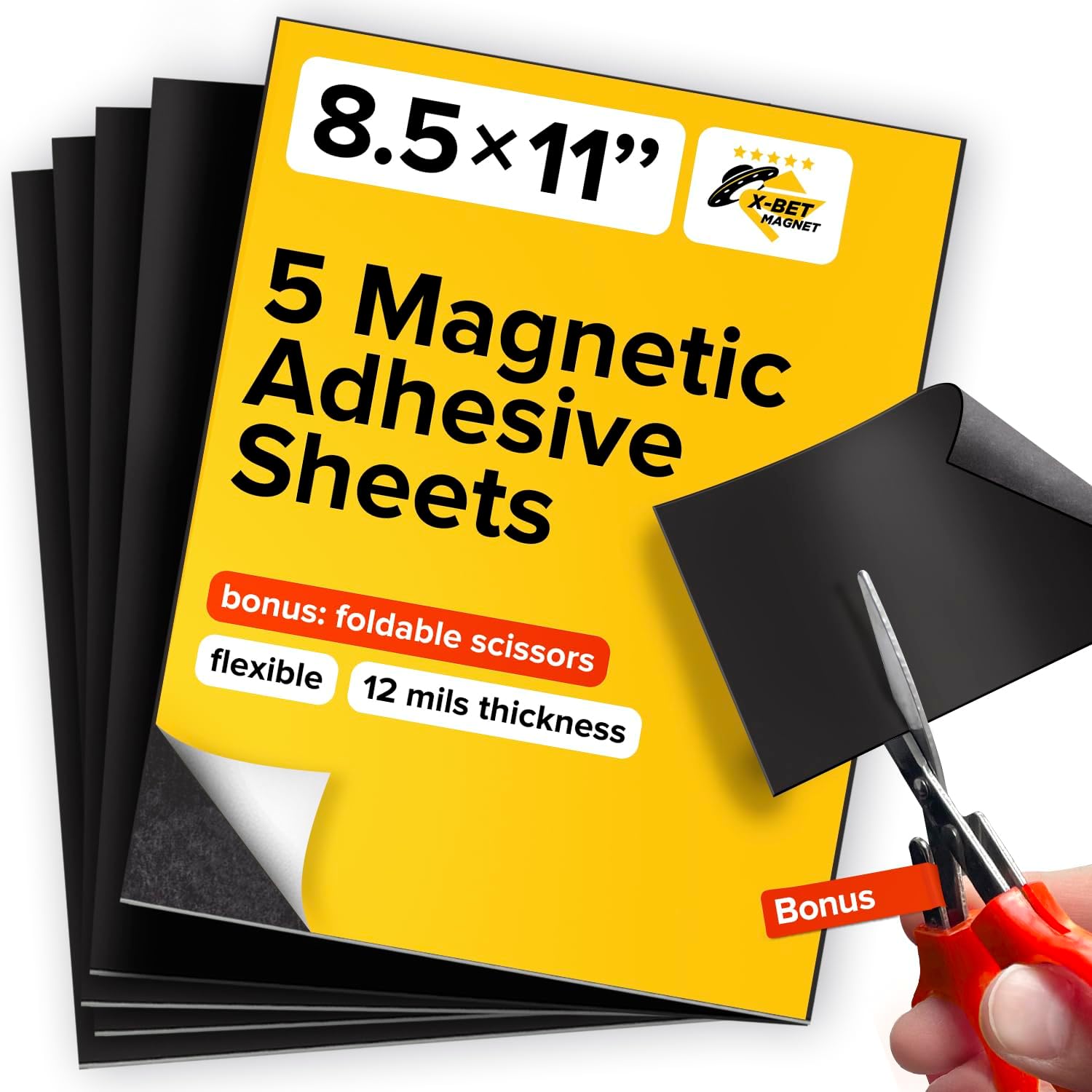 Photo Albums, Frames & Accessories - Ultra Thin Magnetic Sheets with Adhesive Backing - 5 PCs Each 8.5” x 11” - Flexible Magnet Sheets with Self Adhesive - Sticky Magnetic Paper for Photo and Picture Magnets - Craft Magnet Stickers