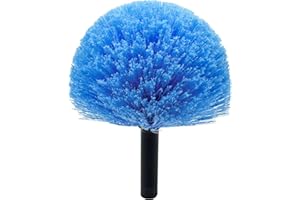 YUUNAIE Cobweb Duster Head, Spider Web Brush Head, 8" Diameter Blue Screw On Cob Web Duster Head, 1 Pack Indoor American Threaded Interface Webster Cobweb Duster Head, Feather Dusters