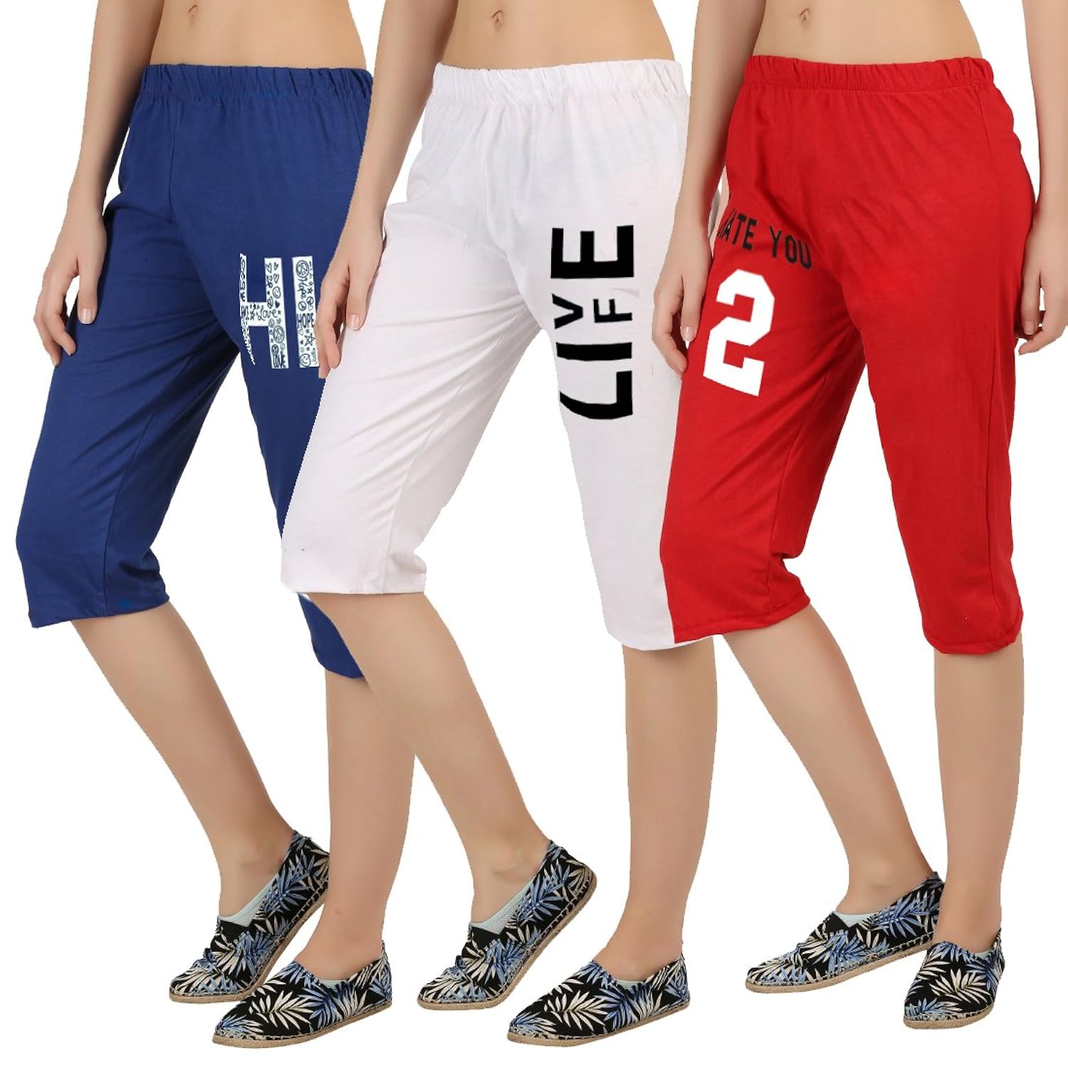 hotfits women's cotton graphic capri