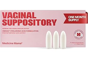 MEDICINE MAMA'S APOTHECARY VMAGIC Vaginal Suppository by Medicine Mama – Feminine Moisturizer with Hyaluronic Acid to Help Restore Moisture, Relieve Dryness & Support Healthy Vaginal Tissue – 1 Pack (10 Suppositories Each)