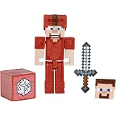 Mattel Minecraft Earth 3.25" Steve in Red Leather Figure