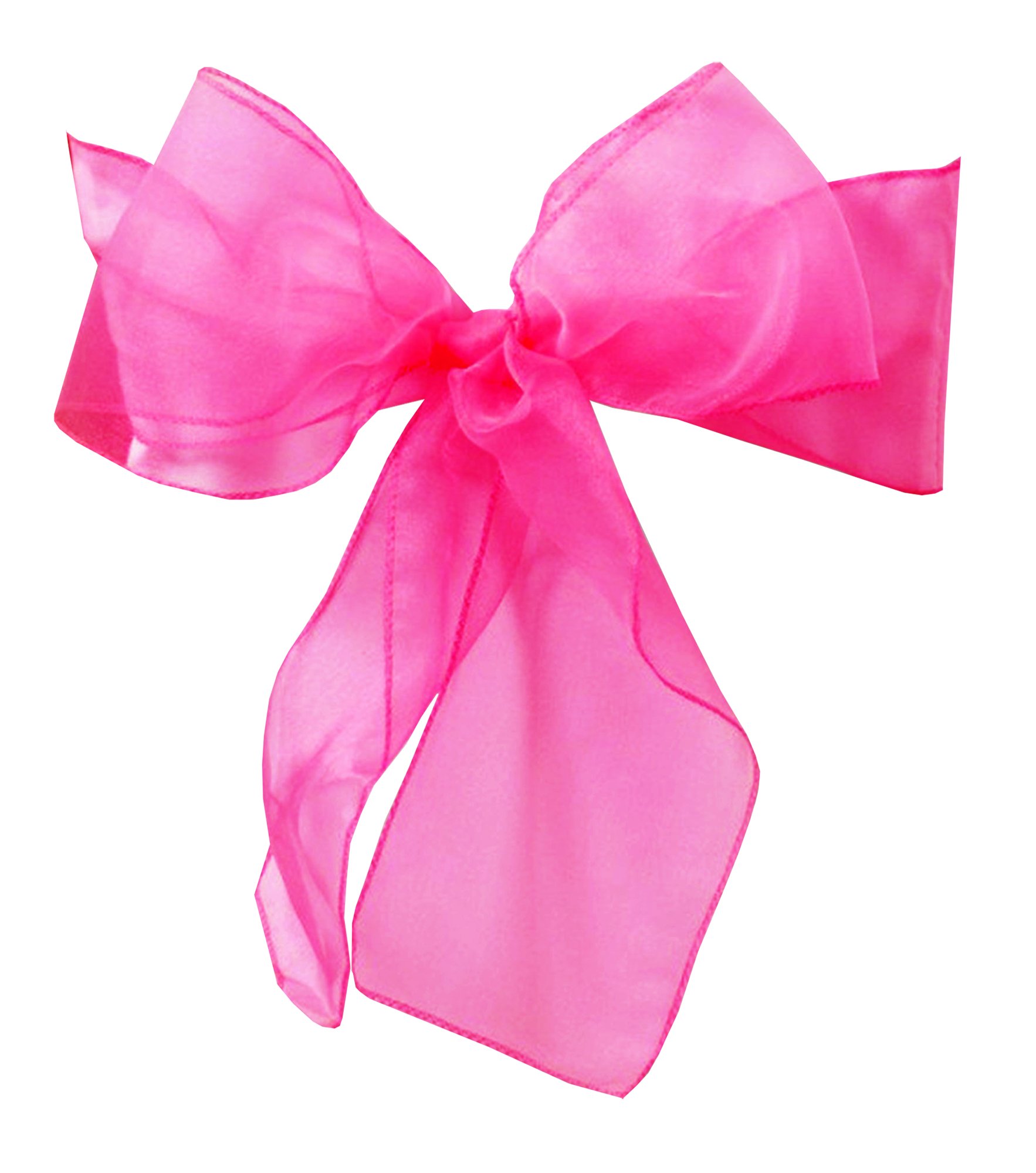 Organza Chair Sashes Wider Fuller Cover Party Decoration (HOT Pink, 10Pcs)