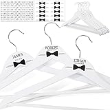 Beeveer 10 Pack Groomsman Personalized Hangers with